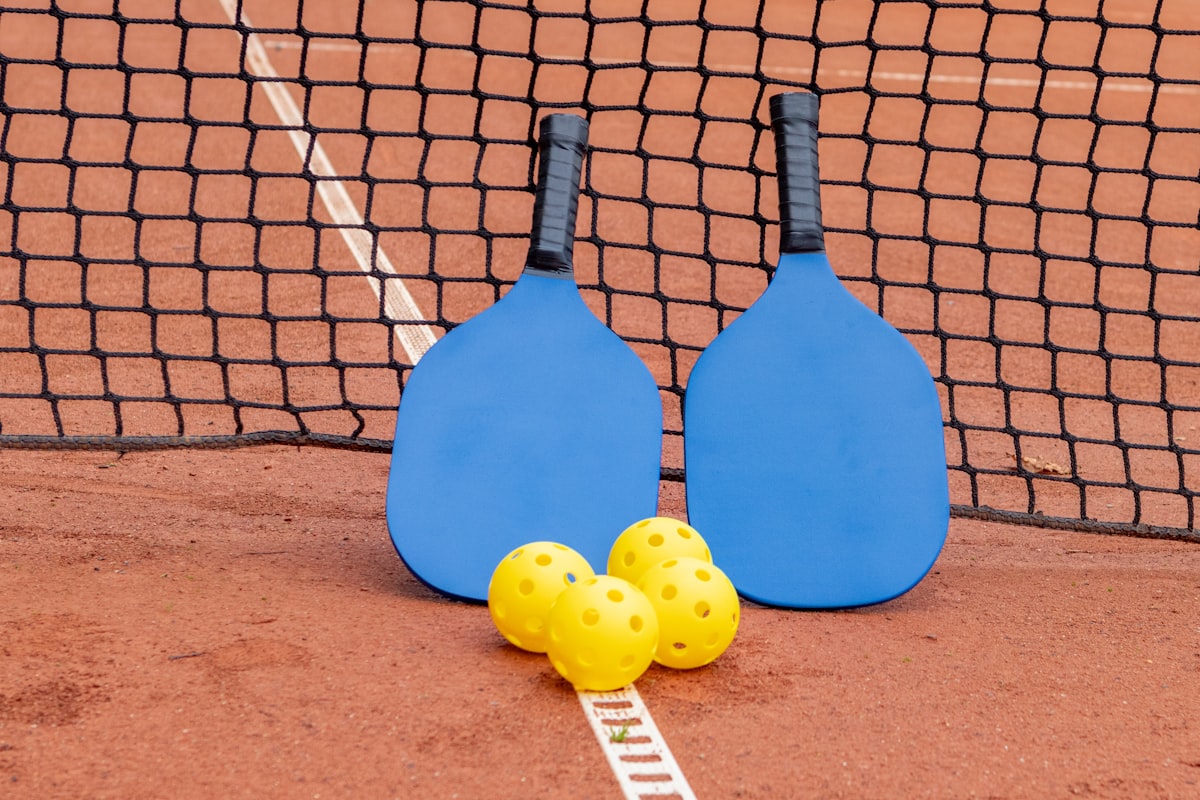 Pickleball paddles and balls